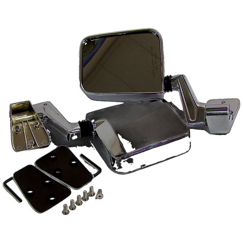 Crown Automotive 82200834CK Manual Folding Mirror Kit for 1987-2006 Jeep YJ, TJ Wrangler, Chrome, - Chrome Metal