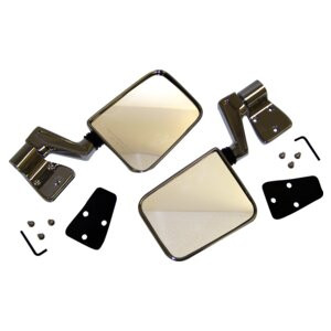 Crown Automotive 82200834CK Manual Folding Mirror Kit for 1987-2006 Jeep YJ, TJ Wrangler, Chrome, - Chrome Metal