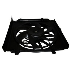 Crown Automotive 5183563AA Cooling Fan Assembly for 2006 Jeep KJ Liberty w/ 3.7L Engine w/o HD Cooling, Includes Shroud - Black Plastic