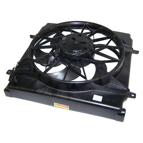 Crown Automotive 55037659AA Cooling Fan Assembly for 2002-04 Jeep KJ Liberty w/ 2.4L Engine, Includes Motor - Black Plastic