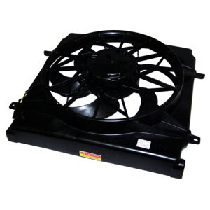 Crown Automotive 55037659AA Cooling Fan Assembly for 2002-04 Jeep KJ Liberty w/ 2.4L Engine, Includes Motor - Black Plastic