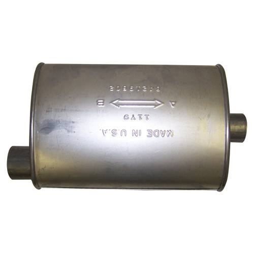 Crown Automotive 83502979 Muffler for 1987-1990 Jeep YJ Wrangler w/ 4.2L Engine - Silver Metal, Sold Individually