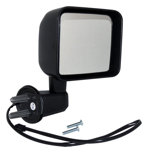 Crown Automotive 68249852AD Right Power, Heated, Manual Folding Mirror for 2015-2018 Jeep JK Wrangler RHD; Black Textured Finish