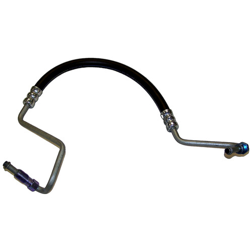 Crown Automotive 52088489AB Power Steering Pressure Hose for 1997-2001 Jeep XJ Chrokee w/ LHD, w/ 4.0L Engine - Black, Silver Metal, Rubber