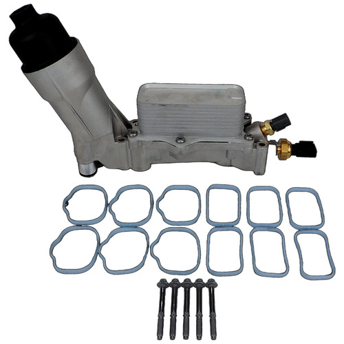 Crown Automotive 68105583AL Aluminum Engine Oil Filter & Cooler Assemblyy for 2014+ Jeep JK Wrangler, JL Wrangler, JT Gladiator, WK Grand