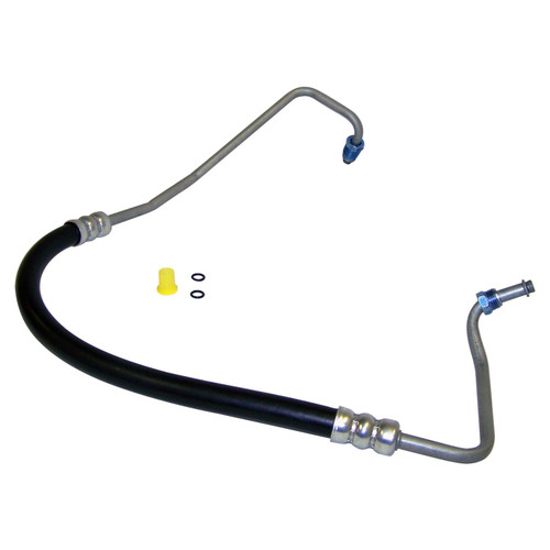Crown Automotive J5370018 Power Steering Pressure Hose for 1980-1981 Jeep CJ-5, CJ-7 w/ 4.2L Engine - Black, Silver Metal, Rubber