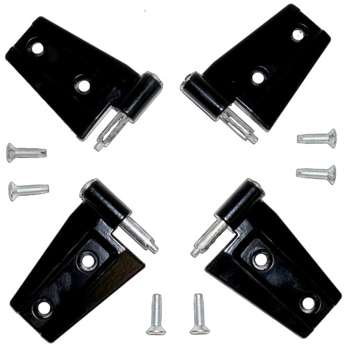 Crown Automotive 55395384K4 Black Primer Door Hinge Set for 2007-18 Jeep JK Wrangler w/ 2-Doors, Includes 2 Left and 2 Right Hinges and