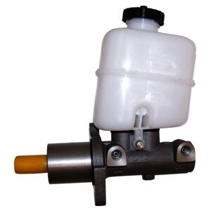Crown Automotive 5072526AB Brake Master Cylinder for 2002-2005 Jeep KJ Liberty w/ LHD, Includes Reservoir - Silver, White Aluminum, Plastic