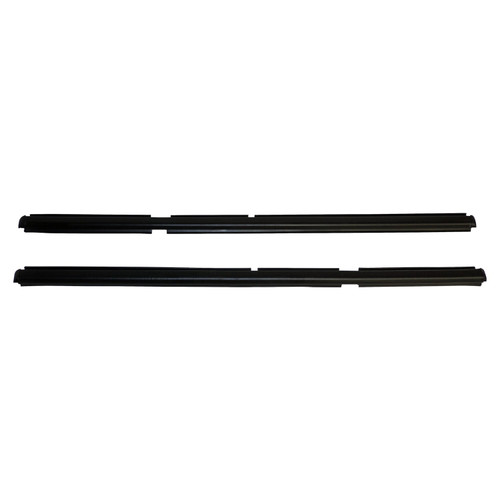 Crown Automotive 55135890K Rear Outer Door Glass Weatherstrip Set for 1999-2004 WJ, WG Grand Cherokee - Black Felt, Plastic, Rubber