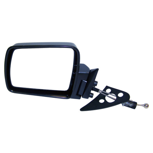 Crown Automotive 55034123 Left Manual, Remote, Manual Folding Mirror for 1984-1996 XJ, Cherokee, MJ Comanche, Chrome,; Black Finish