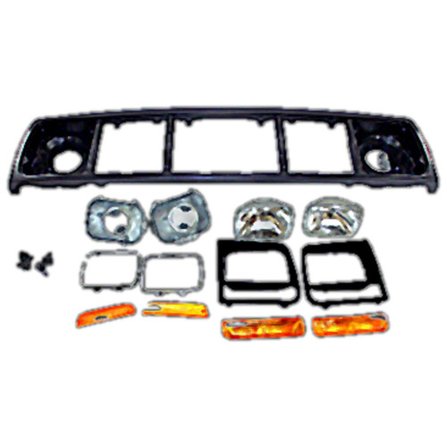 Crown Automotive 55055233AEK Header Panel Kit w/ Grille & Lights for 1997-2001 Jeep XJ Cherokee, US and Canada Markets