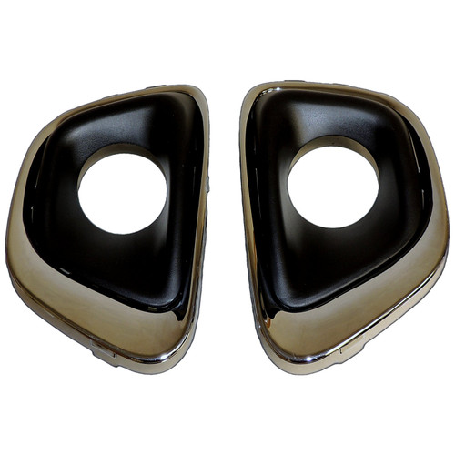 Crown Automotive 68213204K Front Chrome Fog Lamp Bezel Set for 2014-2017 Jeep MK Compass - Black, Chrome Plastic