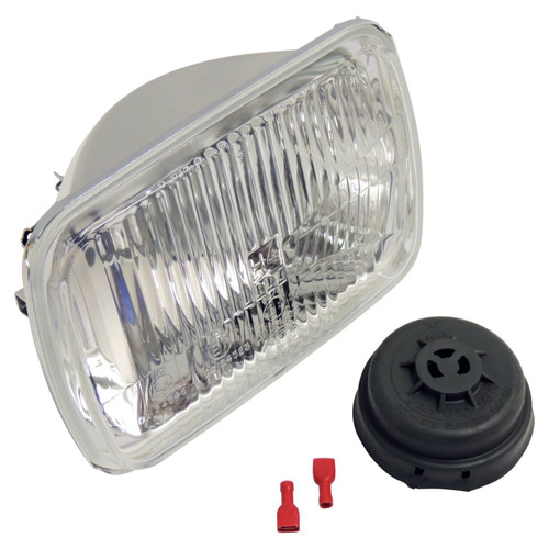 Crown Automotive 56000887 Left or Right Headlight for Jeep XJ Cherokee, Export only. Bulb not included. - Clear Plastic, Sold Individually