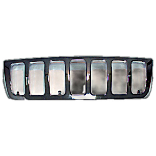 Crown Automotive 55155921AA Chrome Grill for 1999-2003 Jeep WJ Grand Cherokee - Chrome Plastic, Sold Individually