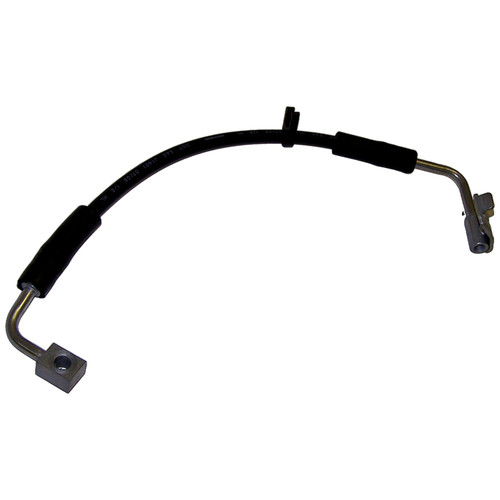 Crown Automotive 52060045AE Left Front Brake Hose for 2007-2010 Jeep JK Wrangler - Black, Silver Metal, Rubber, Sold Individually