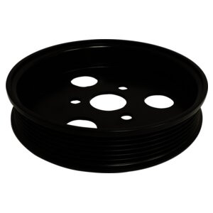 Crown Automotive 53034094AA Power Steering Pump Pulley for 2007-2018 Jeep JK Wrangler w/ 2.8L Diesel Engine - Black Steel