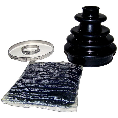 Crown Automotive 4762496 Left or Right Front Outer CV Shaft Boot Kit for 1995-1999 PL Neon - Black, Silver Grease, Rubber, Steel