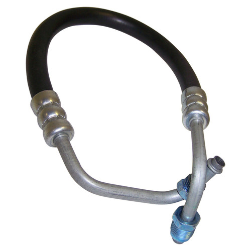 Crown Automotive 52003079 Power Steering Pressure Hose for 1980-1991 Jeep SJ, J-Series w/ 5.9L Engine - Black, Silver Metal, Rubber