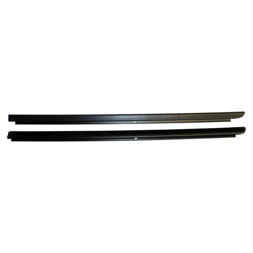 Crown Automotive 55395268K Front Outer Door Glass Weatherstrip Set for 07-18 JK Wrangler w/ Full Steel Doors - Black Rubber