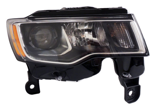 Crown Automotive 68289234AE Right Headlight Assembly for 2017-2022 Jeep WK Grand Cherokee w/ Halogen Bulbs w/ Chrome Bezels, Includes