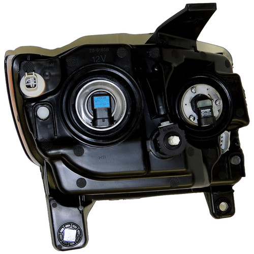 Crown Automotive 68088869AA Left Halogen Headlight Assembly for 2011-2017 Jeep MK Compass w/ Chrome Bezels, Includes Bulbs