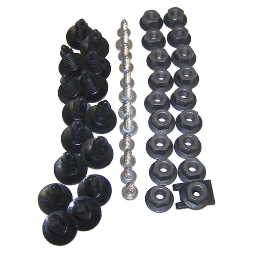 Crown Automotive 5AGFRKIT Front Fender Flare Hardware Kit for 1984-1994 Jeep XJ Cherokee and MJ Comanche, Includes 2 U-Clip Nuts, 14