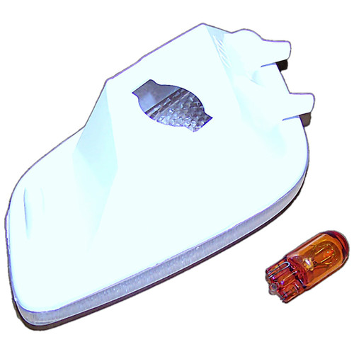 Crown Automotive 55155629ABC Left Side Marker Lamp, Clear w/ Amber Bulb for 1997-2006 Jeep TJ Wrangler - Clear, White Plastic
