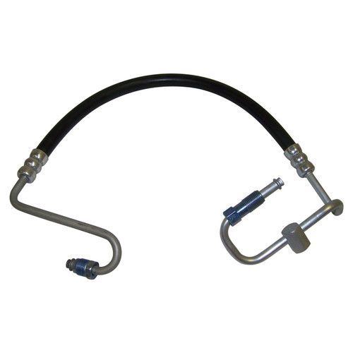 Crown Automotive 52088548AB Power Steering Pressure Hose for 1997-2002 Jeep TJ Wrangler w/ LHD, w/ 2.5L Engine - Black, Silver Metal, Rubber