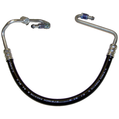 Crown Automotive 52088548AB Power Steering Pressure Hose for 1997-2002 Jeep TJ Wrangler w/ LHD, w/ 2.5L Engine - Black, Silver Metal, Rubber