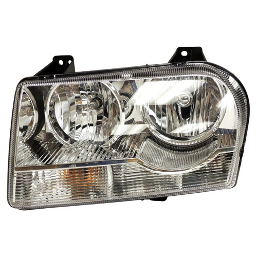 Crown Automotive 4805757AG Left Headlight for 05-12/1/06 Chrysler LX 300 w/ Halogen Bulbs w/ Chrome Bezels, Includes Bulbs, Sockets, and