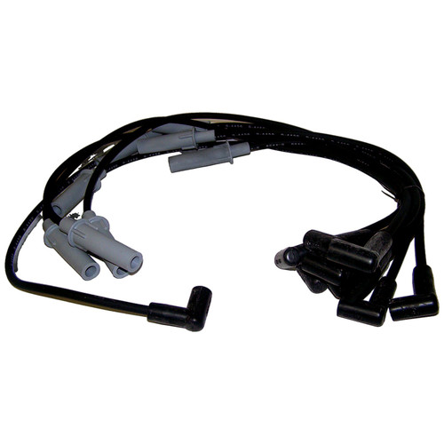 Crown Automotive 4728190 Ignition Wire Set for 1993-1998 ZJ, ZG Grand Cherokee w/ 5.2L or 5.9L Engines - Black, Silver Metal, Rubber
