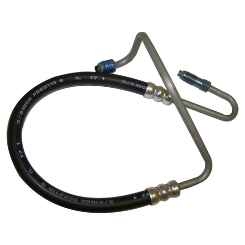 Crown Automotive 52037644 Power Steering Pressure Hose for 1991-1995 Jeep YJ Wrangler w/ 4.0L Engine - Black, Silver Metal, Rubber