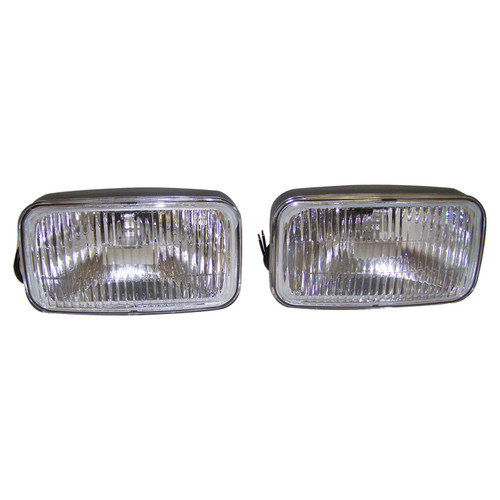 Crown Automotive 4713582K Left & Right Fog Lamps Less Covers for 1993-1995 ZJ Grand Cherokee - Clear Glass, Metal, Plastic