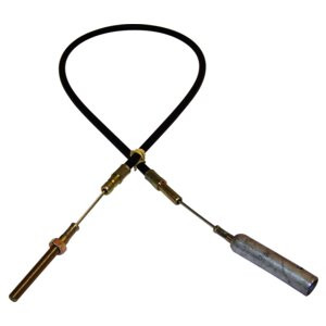 Crown Automotive J0640353 Parking Brake Cable for 1945-1949 Jeep CJ-2A, 42.25" Long - Black, Unpainted Plastic, Rubber, Steel