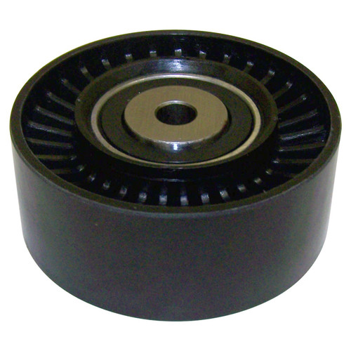 Crown Automotive 5080422AA Drive Belt Idler Pulley for 2002-2004 WG Jeep Grand Cherokee w/ 2.7L Turbo Diesel, Smooth - Black Metal, Plastic