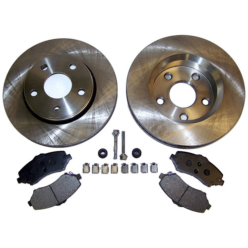 Crown Automotive 52060137K Front Disc Brake Service Kit for 2007-2018 Jeep JK Wrangler w/ 11.89" Rotors, Includes 2 Rotors, 1 Pad Set and