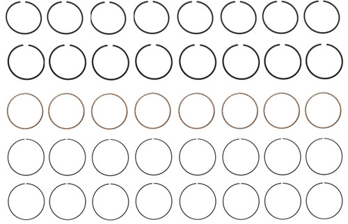 Enginetech R41208-040 Cast .040" Oversize Piston Ring Set for 1967-1978 Pontiac 6.6L/7.0L 400-428ci V8 - Complete Engine Ring Set