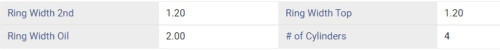 Enginetech C33464-.50 Premium .50mm Oversize Piston Ring Set for 2003-2004 Mitsubishi 2.0L 122ci I4 - Complete Engine Ring Set