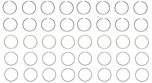 Enginetech C96008-.50 Premium .50mm Oversize Piston Ring Set for 1999-2016 Chevy GMC Buick 4.8L/5.3L 294-325ci V8 - Complete Engine Ring Set