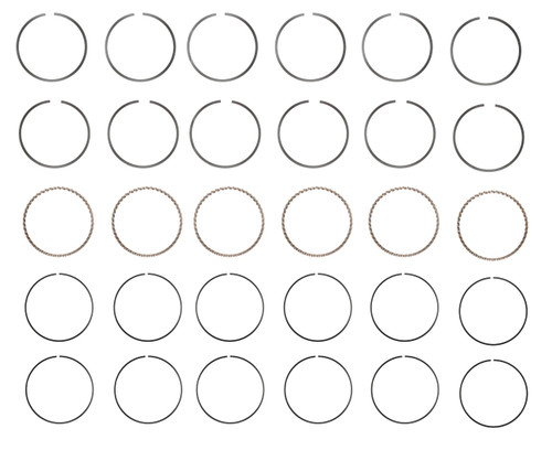 Enginetech R37556-STD Cast Standard Piston Ring Set for 1964-1990 Jeep Buick Oldsmobile 3.3L-4.2L 199-258ci I6 - Complete Engine Ring Set