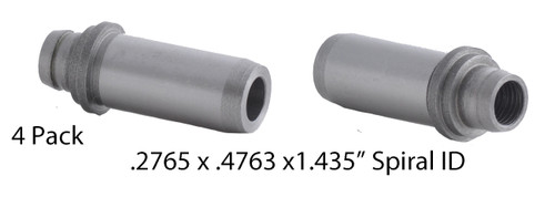 Valve Guides: Set of 4 - .2765 x .4763 x 1.735" - Iron Spiral Reamed - GD8558
