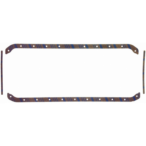 Fel-Pro OS 34210 C Oil Pan Gasket Set for 1967-1992 Toyota 3.9L 4.2L 4.0L L6 - Blue Stripe cork-rubber - fits Land Cruiser