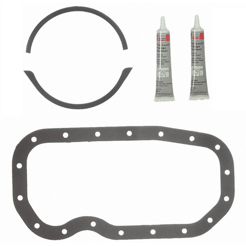 Fel-Pro OS 30556 A Oil Pan Gasket Set for 1986-1997 Isuzu/Honda 2.6L 2.3L L4 - High-temperature Rubber-coated fiber - fits Amigo, Pickup,