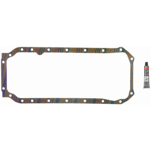 Fel-Pro OS 30525 C Oil Pan Gasket Set for 1985-1995 Cadillac 4.1L 4.5L 4.9L V8 - Blue Stripe cork-rubber - fits Commercial Chassis,