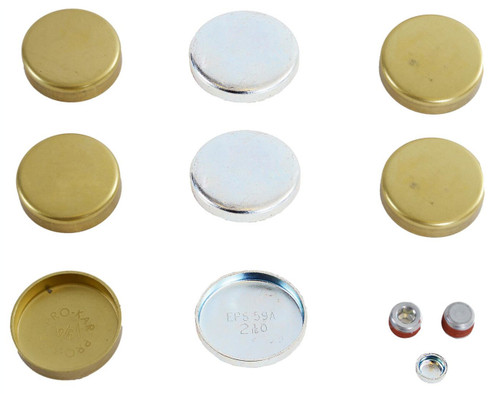 Enginetech PK6B Brass and Steel Freeze Plug Set for 1960-1983 Ford/Mercury 2.4L-4.1L - Engine Expansion Plug Kit