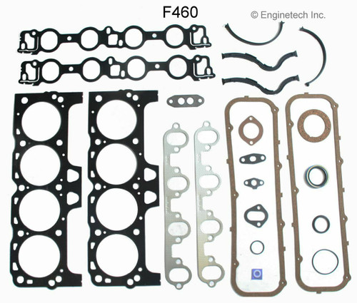 Enginetech F460 Rebuilder Gasket Kit OEM-Spec for 1968-1985 Ford 7.0L-7.5L 429ci-460ci V8 - Excludes Rear Main Seal and Valve Stem Seals