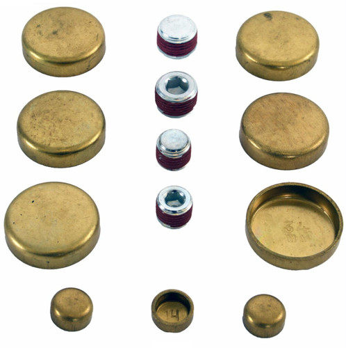 Enginetech PK48B Brass Freeze Plug Set for 1980-1995 Buick/Cadillac/Chevrolet 2.8L/3.1L - Engine Expansion Plug Kit