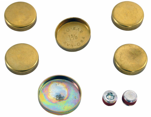 Enginetech PK112B Brass and Steel Freeze Plug Set for 1960-1987 Chrysler/Dodge/Plymouth 3.7L/2.8L/3.2L - Engine Expansion Plug Kit