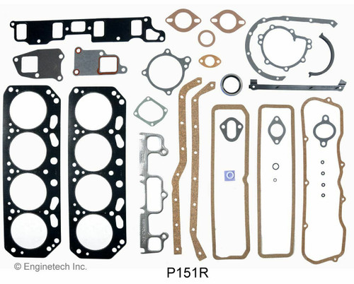 Enginetech P151R Rebuilder Gasket Kit OEM-Spec for 1980-1987 Chevrolet GMC Jeep 2.5L 151ci I4 - Excludes Rear Main Seal and Valve Stem Seals