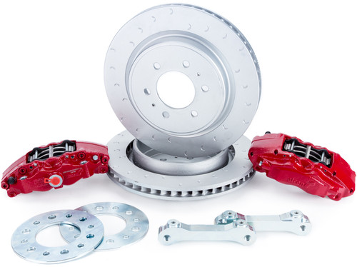 Alcon 360x32mm Rotors 4-Piston Red Calipers Rear Brake Upgrade Kit for Ford F-150 (2010+)